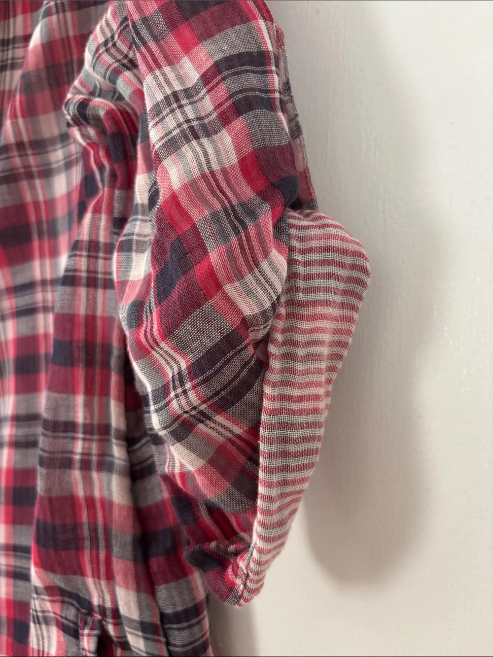 Elan Faint Red and Navy Plaid Shirt